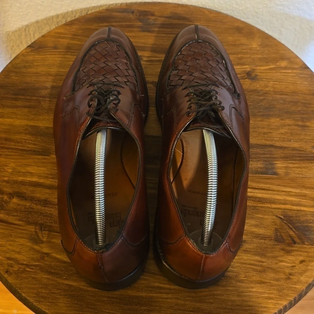 Allen Edmonds Mens Hersey Basketweave Premium leather Oxford Brown Sz.11.5